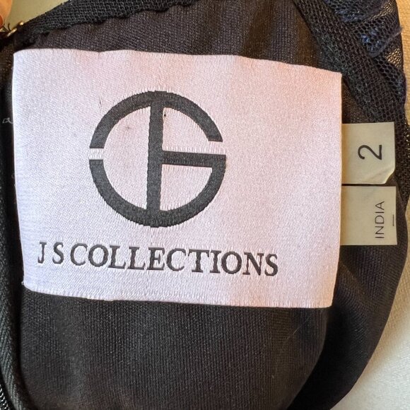 NWT JS Collections Royal Blue/Black Bell Sleeve Soutache Cocktail Dress, Size 2 - Picture 15 of 16